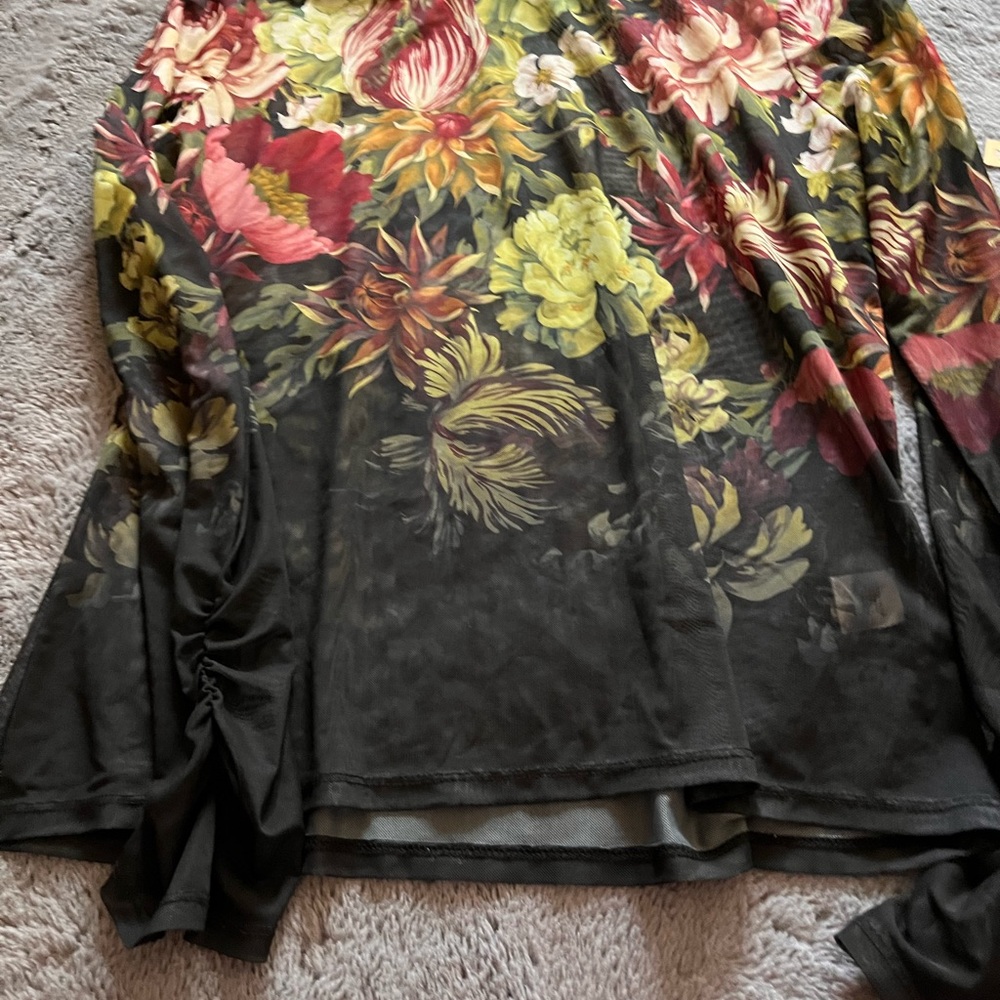 RACHEL Rachel Roy Black Floral Blouse
